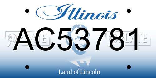 AC53781 Illinois License Plate