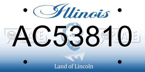 AC53810 Illinois License Plate