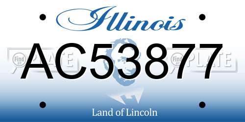 AC53877 Illinois License Plate