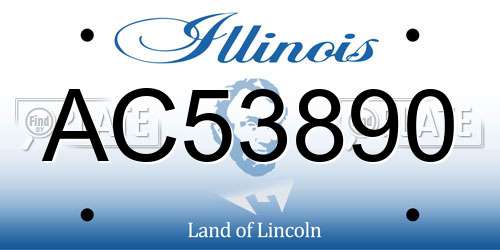 AC53890 Illinois License Plate