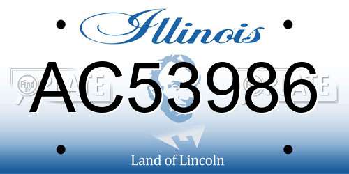 AC53986 Illinois License Plate