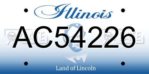 AC54226 Illinois License Plate