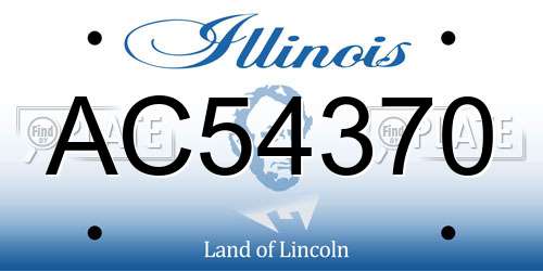 AC54370 Illinois License Plate