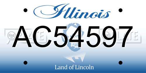AC54597 Illinois License Plate