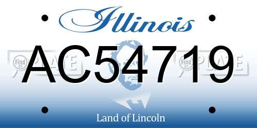AC54719 Illinois License Plate