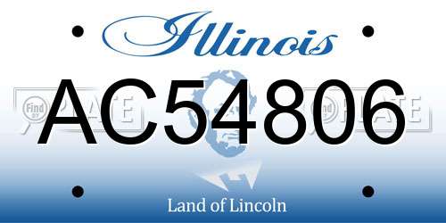 AC54806 Illinois License Plate