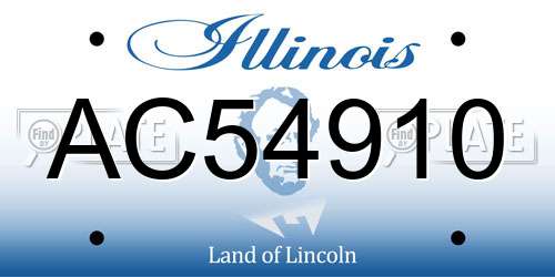 AC54910 Illinois License Plate