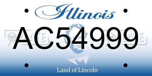 AC54999 Illinois License Plate