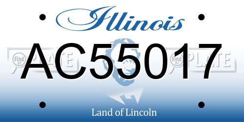 AC55017 Illinois License Plate