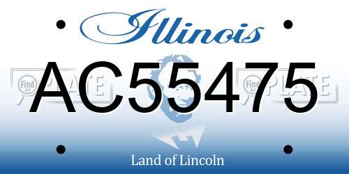 AC55475 Illinois License Plate