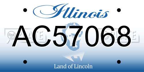 AC57068 Illinois License Plate