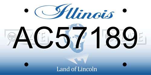 AC57189 Illinois License Plate