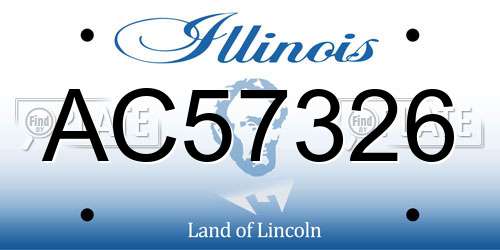 AC57326 Illinois License Plate