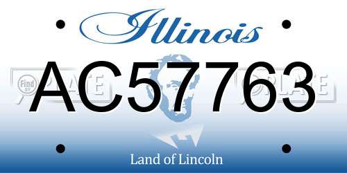 AC57763 Illinois License Plate