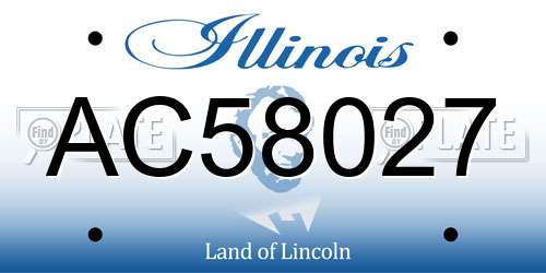 AC58027 Illinois License Plate