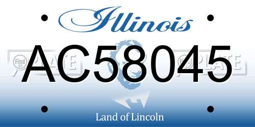 AC58045 Illinois License Plate