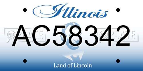 AC58342 Illinois License Plate