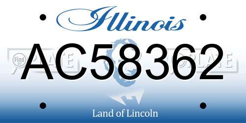 AC58362 Illinois License Plate