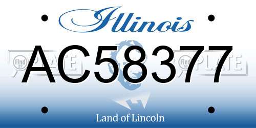 AC58377 Illinois License Plate
