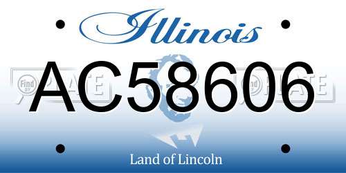 AC58606 Illinois License Plate