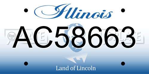 AC58663 Illinois License Plate