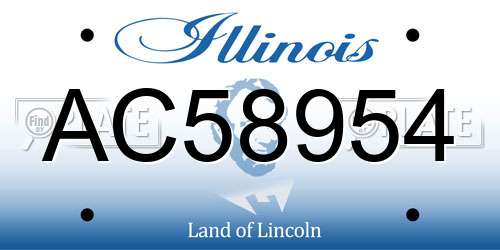 AC58954 Illinois License Plate