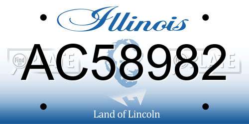 AC58982 Illinois License Plate
