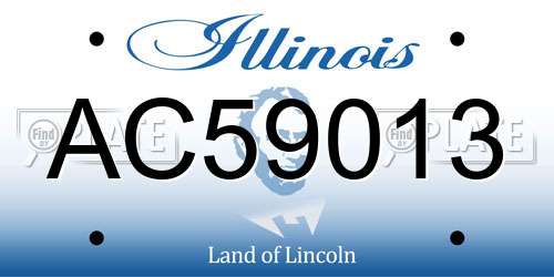 AC59013 Illinois License Plate