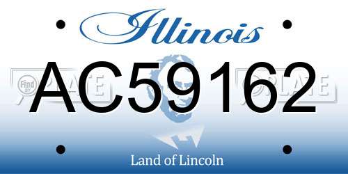 AC59162 Illinois License Plate