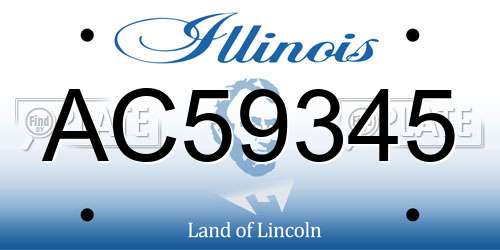 AC59345 Illinois License Plate