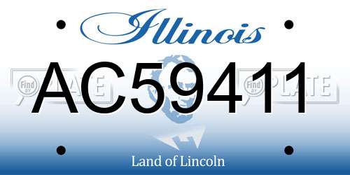 AC59411 Illinois License Plate
