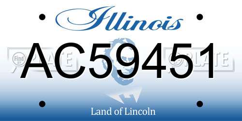 AC59451 Illinois License Plate