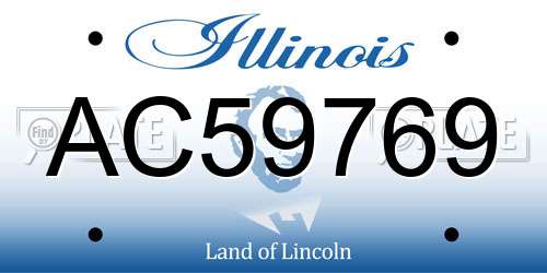 AC59769 Illinois License Plate