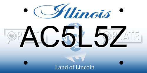 AC5L5Z Illinois License Plate