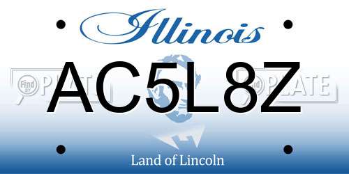 AC5L8Z Illinois License Plate