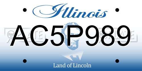 AC5P989 Illinois License Plate