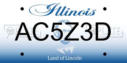 AC5Z3D Illinois License Plate