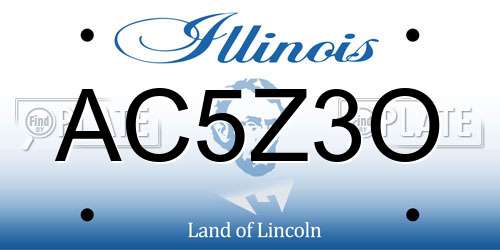 AC5Z3O Illinois License Plate