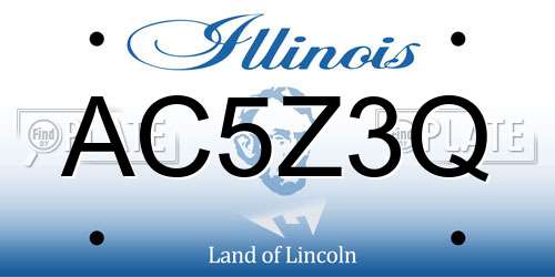 AC5Z3Q Illinois License Plate