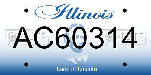AC60314 Illinois License Plate