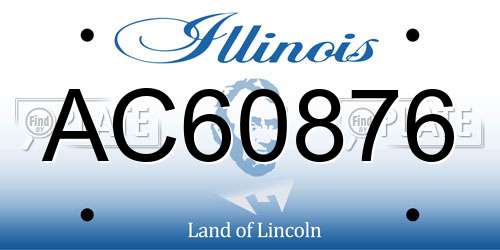 AC60876 Illinois License Plate
