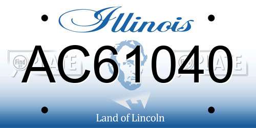 AC61040 Illinois License Plate
