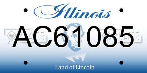 AC61085 Illinois License Plate