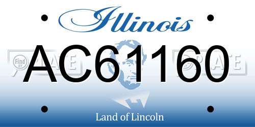 AC61160 Illinois License Plate