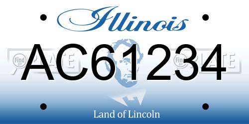 AC61234 Illinois License Plate