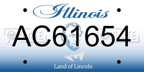 AC61654 Illinois License Plate
