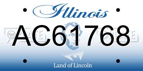 AC61768 Illinois License Plate