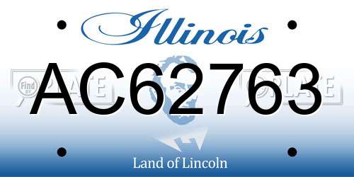 AC62763 Illinois License Plate