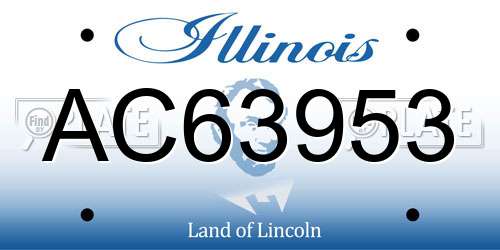 AC63953 Illinois License Plate