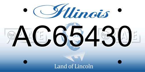 AC65430 Illinois License Plate